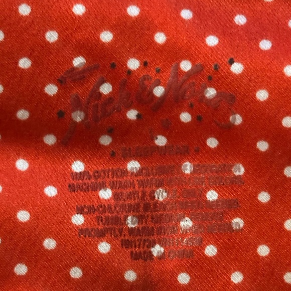 Nick and Nora Flannel Pajamas Large Red Christmas Gingerbread Sock Monkey - Picture 3 of 9